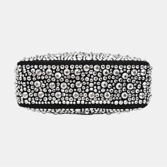 PRADA AUTH CRYSTAL & SATIN TOTE W/LEATHER HANDLES & DETACHABLE STRAP FLAWLESS - Picture 7 of 11